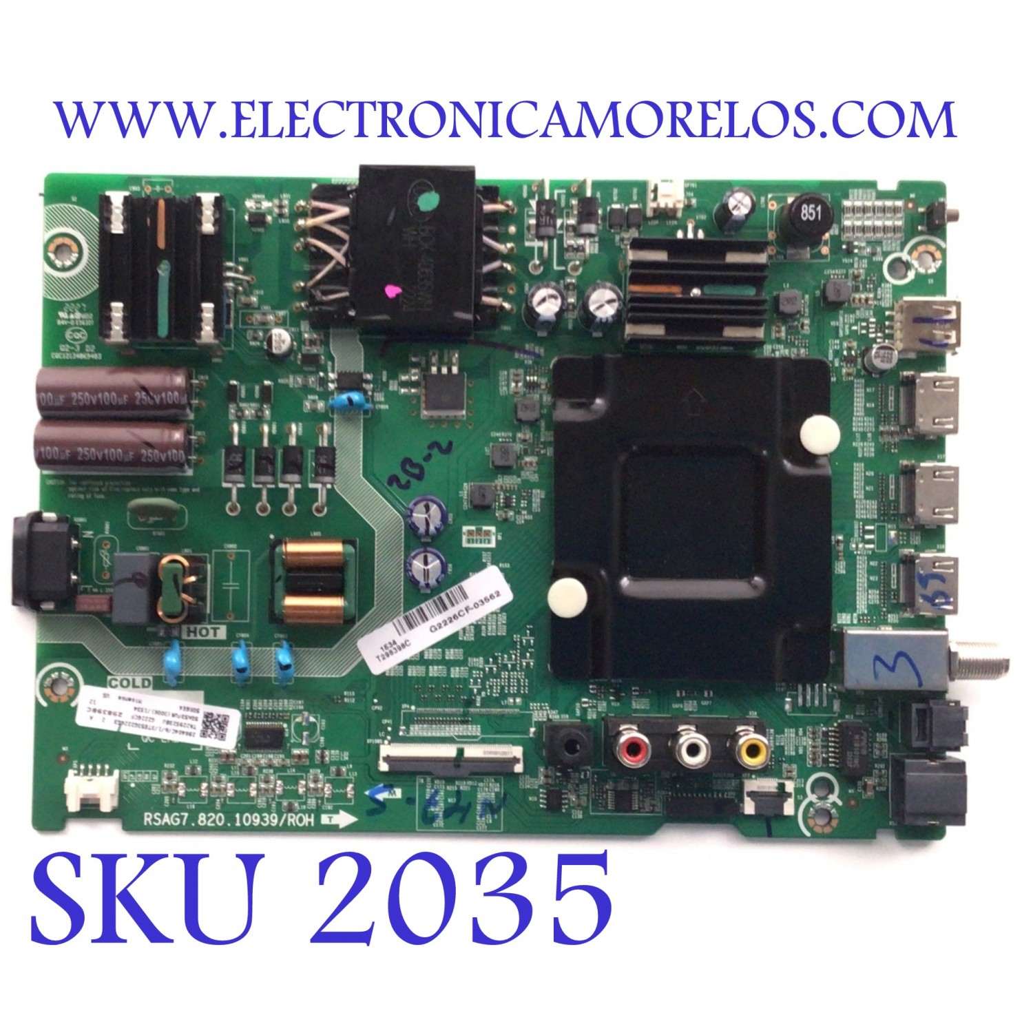 MAIN FUENTE ((COMBO)) PARA TV HISENSE 4K·UHD·HDR ((ROKU TV)) / NUMERO DE PARTE 298404 / RSAG7.820.10939/ROH / 298398 / 50A53FUR(0006) / 50A53FUR / PANEL HD500Y1U91-T0L2\GM\CKD3A\ROH / DISPLAY CV500U2-L01 REV:02 / MODELO 50R6E4